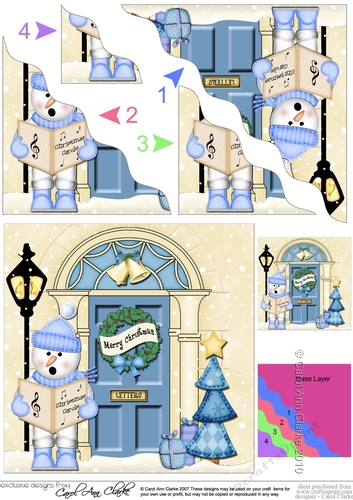 Snowman is at the Door - Christmas Wavy Corner Side Stacker