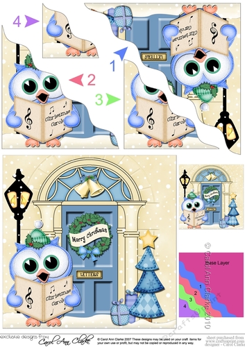 Little Hoot Owl is at the Door - Christmas Wavy Corner Side Stacker