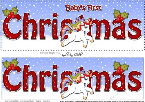 Large DL BABYS FIRST CHRISTMAS 3D decoupage 