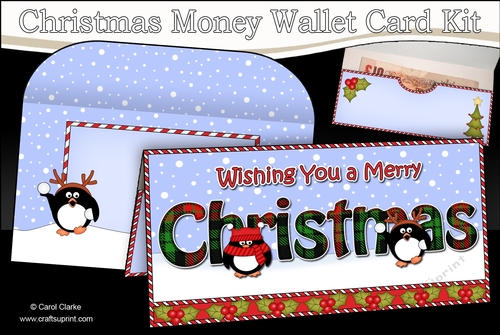 WISHING YOU A MERRY CHRISTMAS Money or Gift Wallet Card Kit