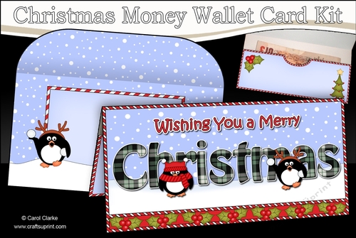 WISHING YOU A MERRY CHRISTMAS Money or Gift Wallet Card Kit
