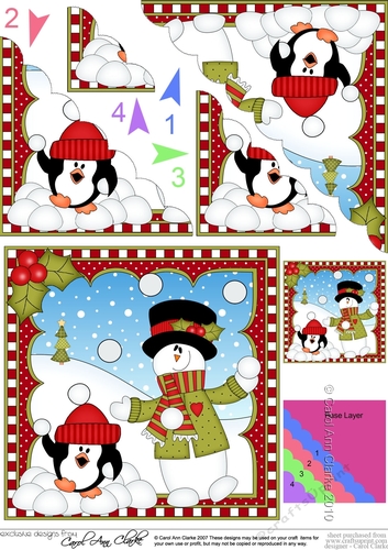 Christmas Snowman Rio Scalloped Corner Stacker