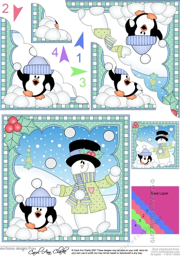 Christmas Snowman Rio Scalloped Corner Stacker