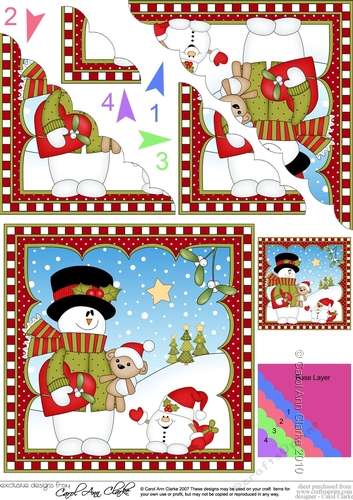 Christmas Snowman Rio Scalloped Corner Stacker