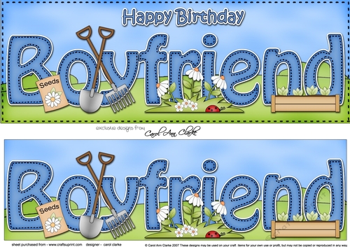 Large DL Happy Birthday BOYFRIEND 3D decoupage