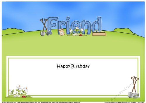 Large DL Happy Birthday FRIEND insert