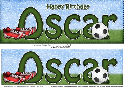 Large DL Happy Birthday OSCAR 3D decoupage