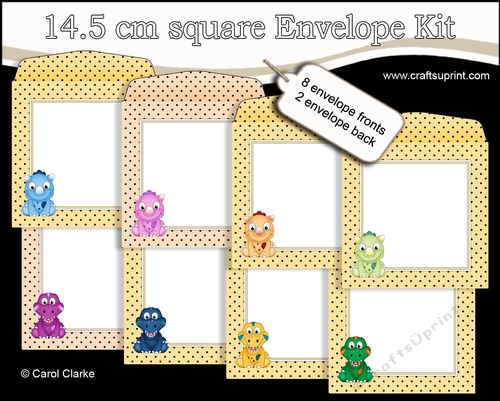 Cute Little Dinos 14.5 x 14.5 cm envelope Kit