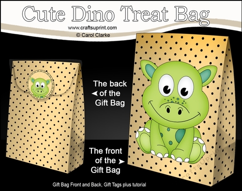 3D Gift Bag Mini Kit - Cute Little Denis Dino