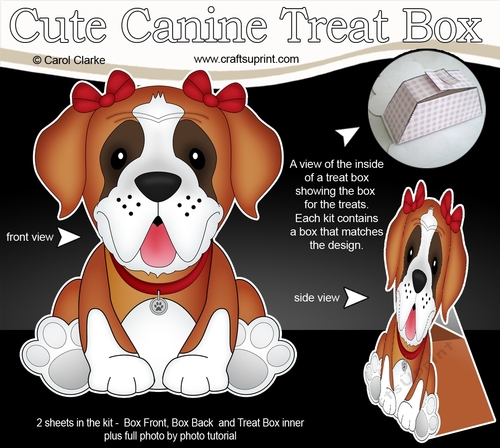 3D Cute Canine Treat Box Gift Set Mini Kit - Little St Bernard Dog Lady