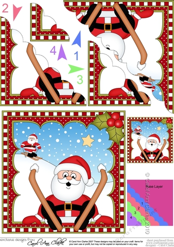 Christmas Santa Scalloped Corner Stacker