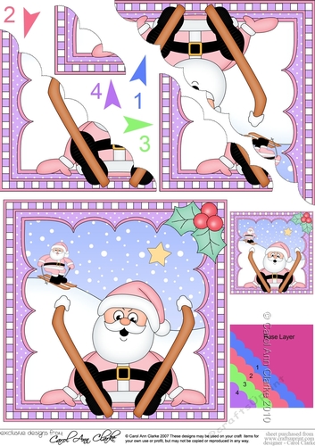 Christmas Santa Scalloped Corner Stacker