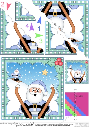 Christmas Santa Scalloped Corner Stacker