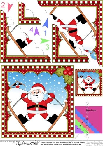 Christmas Santa Scalloped Corner Stacker