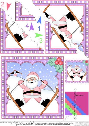 Christmas Santa Scalloped Corner Stacker