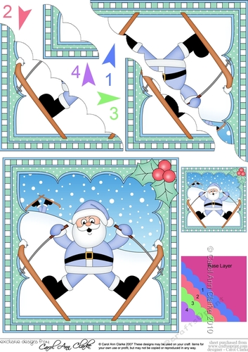 Christmas Santa Scalloped Corner Stacker
