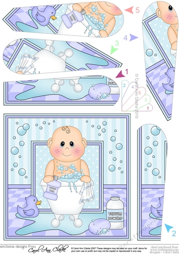 Cute Little Bathtub Baby Fan Pyramage Topper