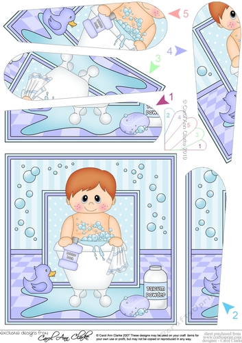 Cute Little Toddler Boy Bathtub Fan Pyramage Topper