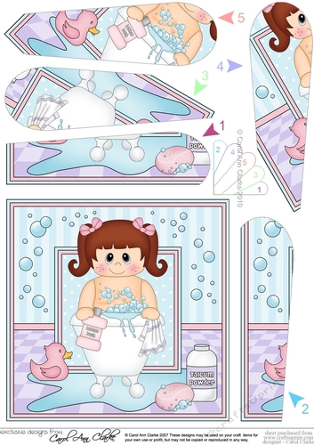 Cute Little Girl Bathtub Fan Pyramage Topper