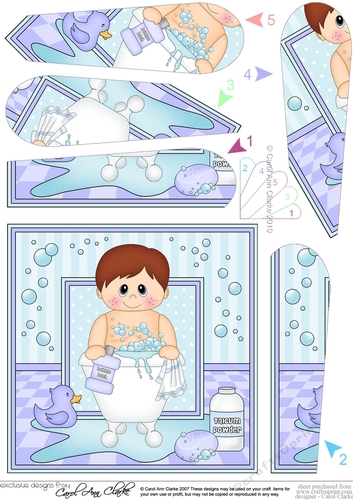 Cute Little Boy Bathtub Fan Pyramage Topper