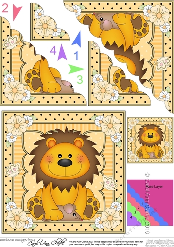 Cute Little Lion Scalloped Corner Stacker