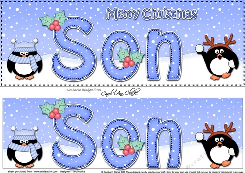 Large DL Merry Christmas SON 3D decoupage 