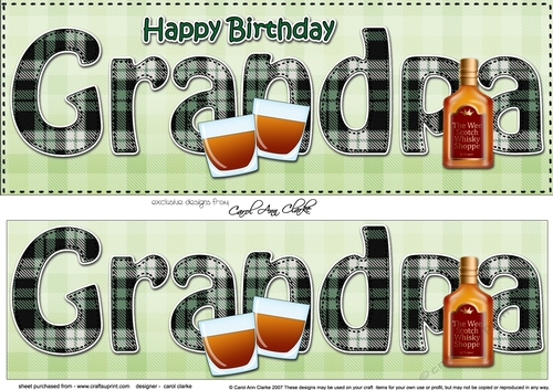 Large DL Happy Birthday GRANDPA 3D decoupage