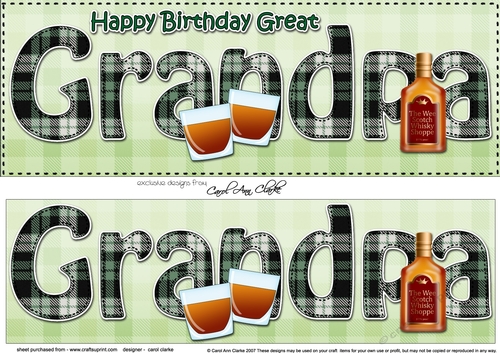 Large DL Happy Birthday GREAT GRANDPA 3D decoupage
