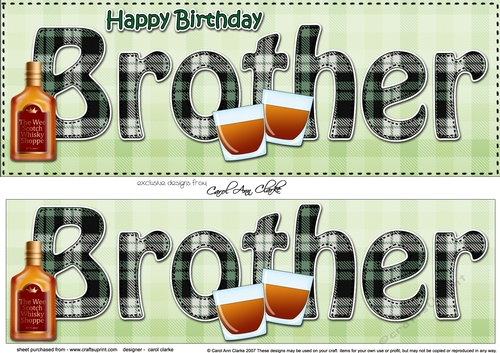 Large DL Happy Birthday BROTHER 3D decoupage