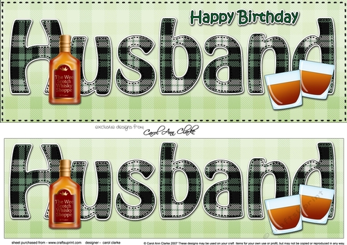 Large DL Happy Birthday HUSBAND 3D decoupage