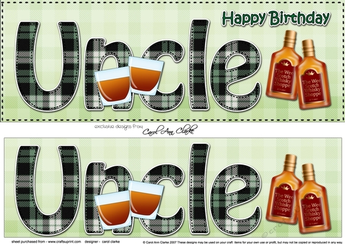 Large DL Happy Birthday UNCLE 3D decoupage