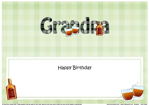 Large DL Happy Birthday GRANDPA insert