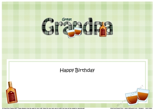 Large DL Happy Birthday GREAT GRANDPA insert