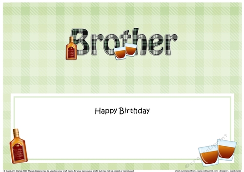 Large DL Happy Birthday BROTHER insert