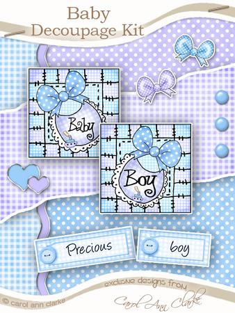 New Baby Boy Kit with 3D Decoupage