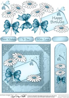 Daisies on Metallic Lace Quick Card with 3D Decoupage