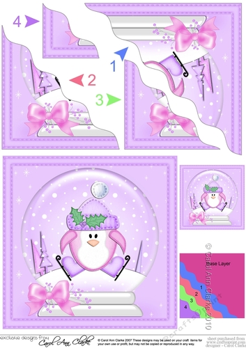 Christmas Cute Penguin Snowglobe Wavy Corner Stacker