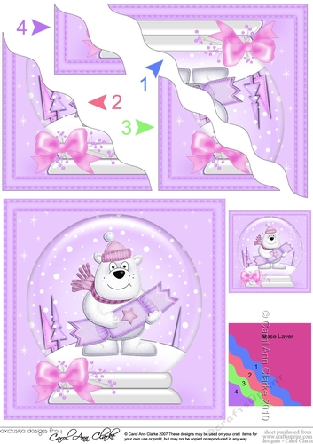 Christmas Polar Bear Snowglobe Wavy Corner Stacker