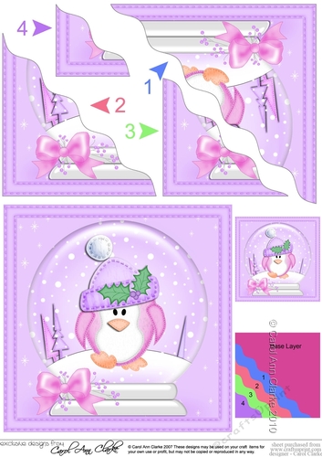 Christmas Cute Penguin Snowglobe Wavy Corner Stacker