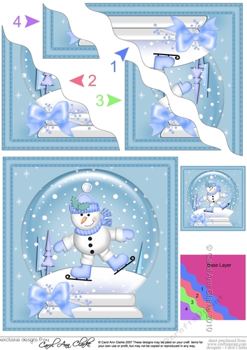 Christmas Cute Snowman Snowglobe Wavy Corner Stacker