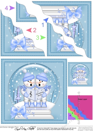 Christmas Cute Snowmen Snowglobe Wavy Corner Stacker