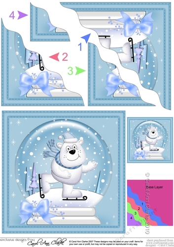 Christmas Cute Polar Bear Snowglobe Wavy Corner Stacker