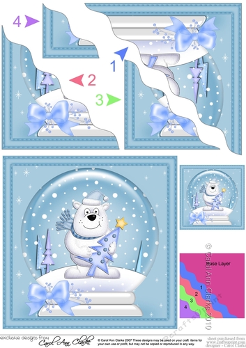 Christmas Cute Polar Bear Snowglobe Wavy Corner Stacker