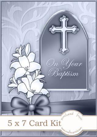 5 x 7 Baptism Greeting Kit with Decoupage and Wavy Corner