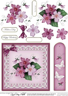 Pretty Viola Quick Card with 3D Decoupage