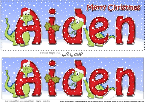 Large DL Merry Christmas AIDEN 3D decoupage 