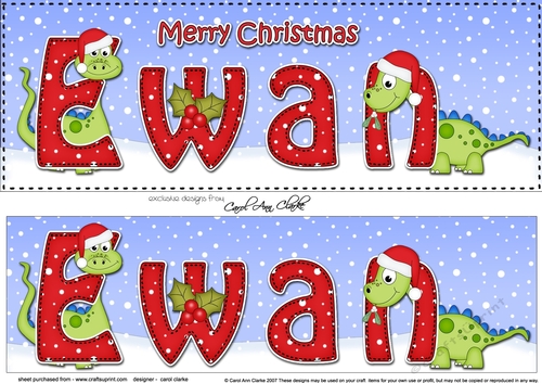 Large DL Merry Christmas EWAN 3D decoupage 