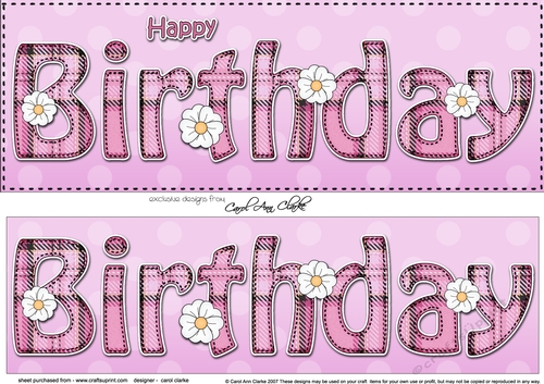 Large DL HAPPY BIRTHDAY 3D decoupage