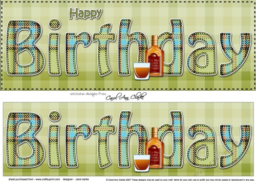Large DL HAPPY BIRTHDAY 3D decoupage
