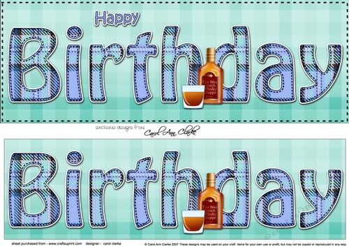 Large DL HAPPY BIRTHDAY 3D decoupage